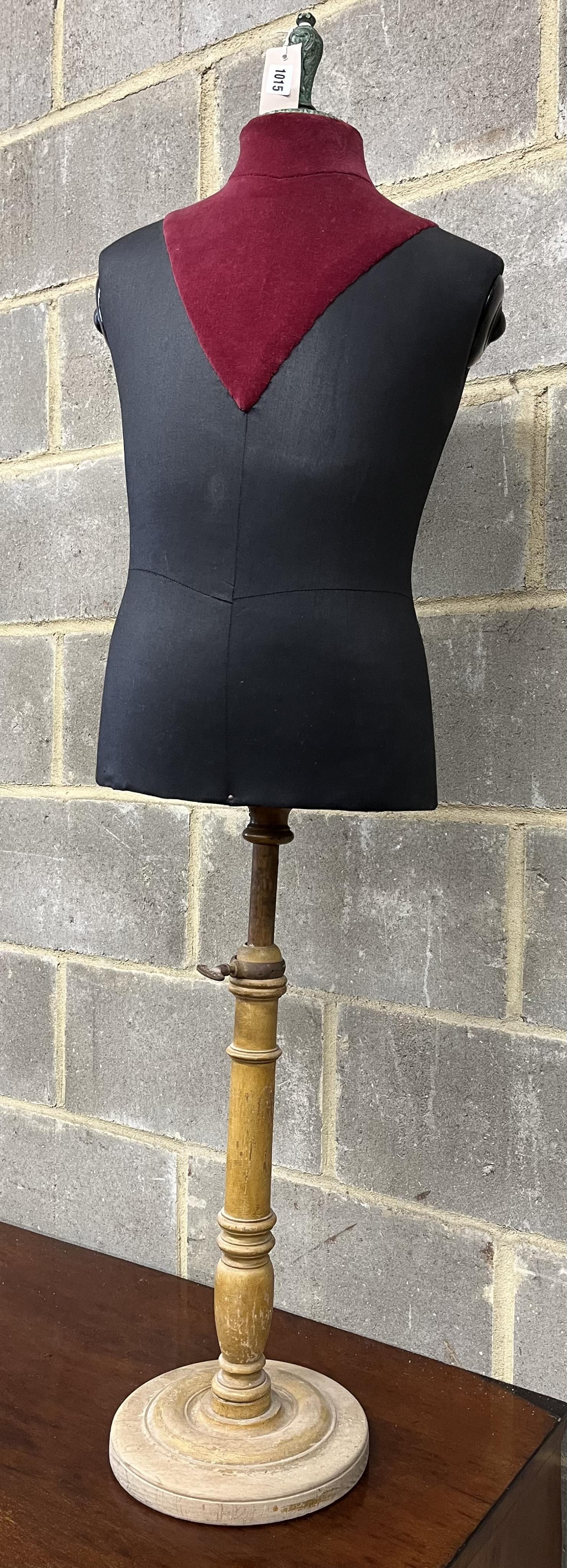 A Chinese rattan trunk, width 74cm, depth 48cm, height 30cm, one other and a French tailor's dummy